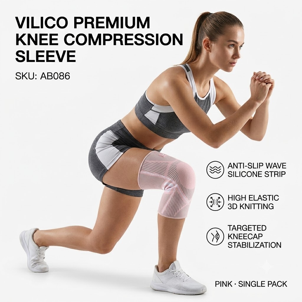 Compression Knee Sleeve - 1 Pezzo Ginocchiera a Compressione, Supporto