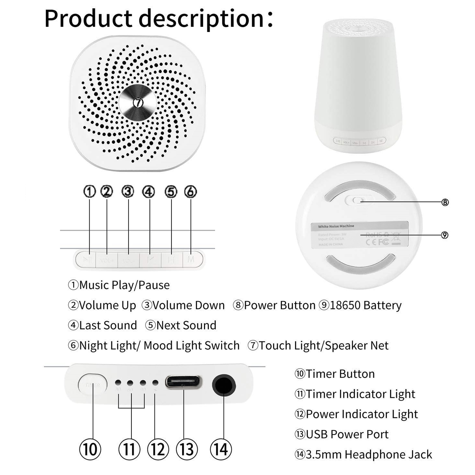 Macchina sonora con rumore bia - White Noise Machine Sleep recensione e prezzo